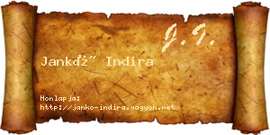 Jankó Indira névjegykártya